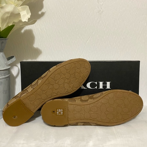 New Coach Size 5 Benni Signature Jacquard Flats - Picture 4 of 8